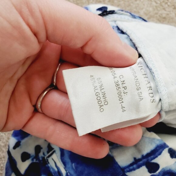 Richards UK Linen Watercolor Old Money  Bermuda Resord Tropical Golf Shorts 38 - Picture 6 of 11